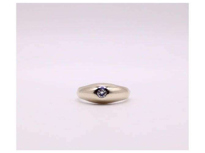 Autre Marque Anello inglese con diamante in oro bianco 750%O Silver hardware - vista 3