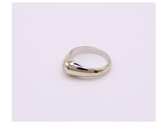 Autre Marque Anello inglese con diamante in oro bianco 750%O Silver hardware - vista 4