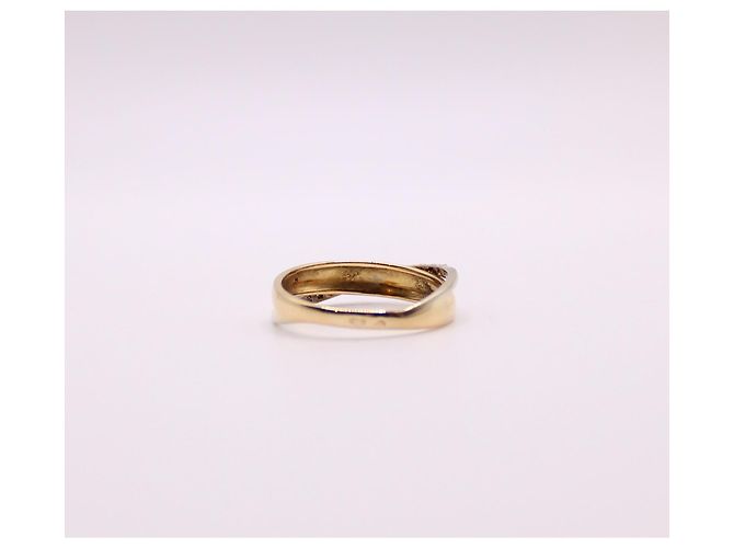 Autre Marque Anello dell'alleanza in oro giallo 750%o binario diamantato Gold hardware - vista 5
