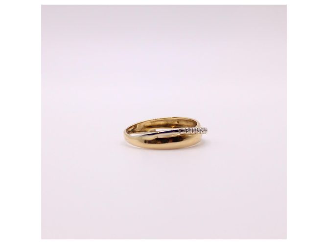 Autre Marque Anello dell'alleanza in oro giallo 750%o binario diamantato Gold hardware - vista 6
