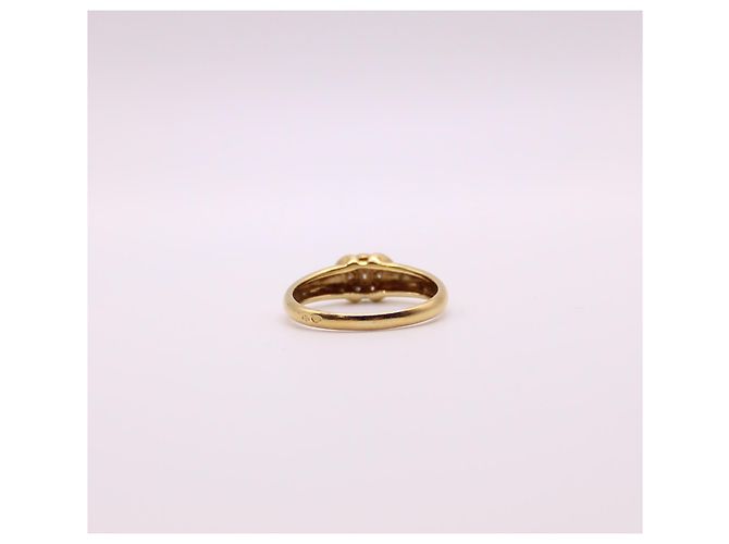 Autre Marque Solitärring mit Diamantpavé aus Gelbgold 750%O Gold hardware - Ansicht 5