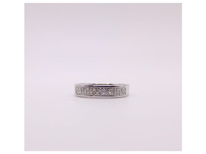 Autre Marque Bandring aus Weißgold mit Diamanten 750%O Silber Hardware - Ansicht 4