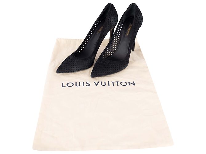 Décolleté Eyeline in camoscio traforato Louis Vuitton Nero - vista 6