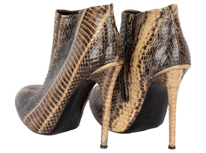 Botines Roberto Cavalli de piel de serpiente Beige - vista 3