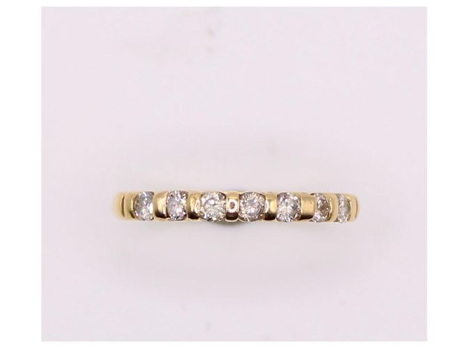 Autre Marque Halber Ehering, besetzt mit Diamanten aus Gelbgold 750%O Gold hardware - Ansicht 3