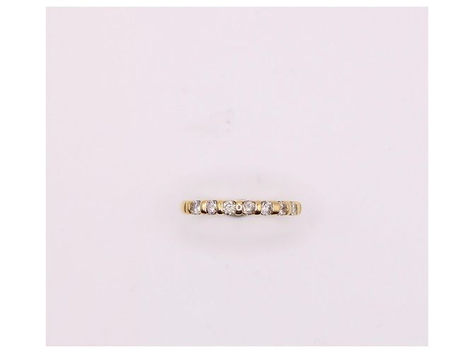 Autre Marque Halber Ehering, besetzt mit Diamanten aus Gelbgold 750%O Gold hardware - Ansicht 4