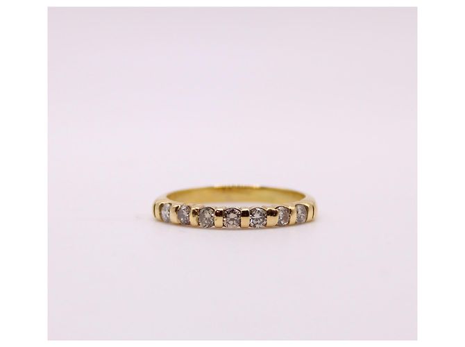 Autre Marque Halber Ehering, besetzt mit Diamanten aus Gelbgold 750%O Gold hardware - Ansicht 5