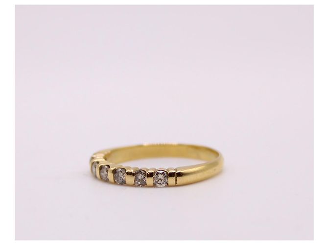 Autre Marque Halber Ehering, besetzt mit Diamanten aus Gelbgold 750%O Gold hardware - Ansicht 6