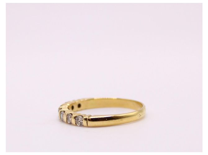 Autre Marque Halber Ehering, besetzt mit Diamanten aus Gelbgold 750%O Gold hardware - Ansicht 7