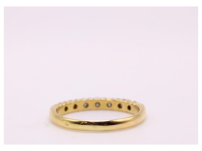 Autre Marque Halber Ehering, besetzt mit Diamanten aus Gelbgold 750%O Gold hardware - Ansicht 8
