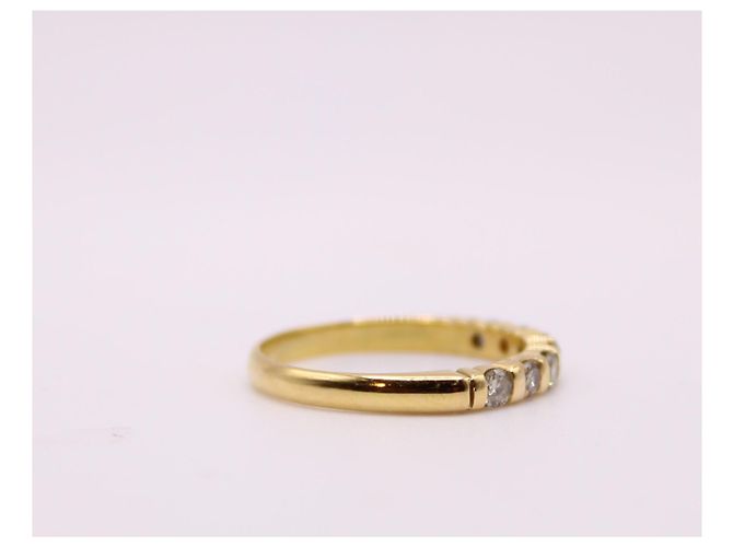 Autre Marque Halber Ehering, besetzt mit Diamanten aus Gelbgold 750%O Gold hardware - Ansicht 9