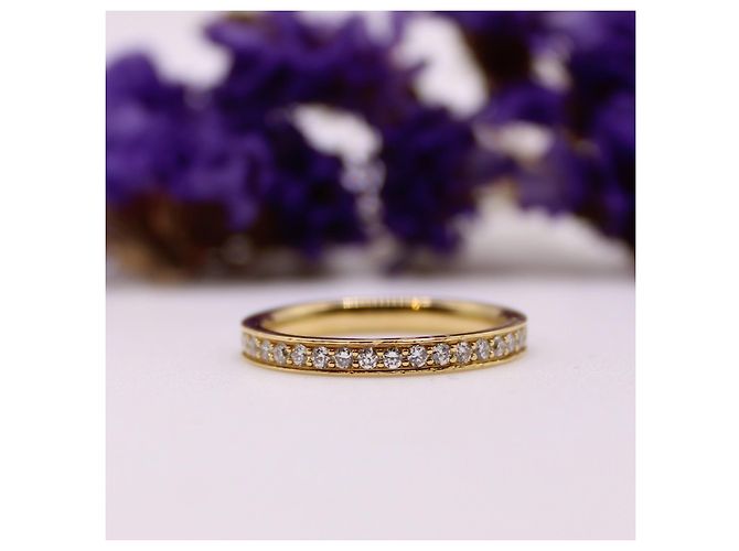 Autre Marque Fede nuziale con set completo di diamanti in oro giallo 750%O Gold hardware - vista 2