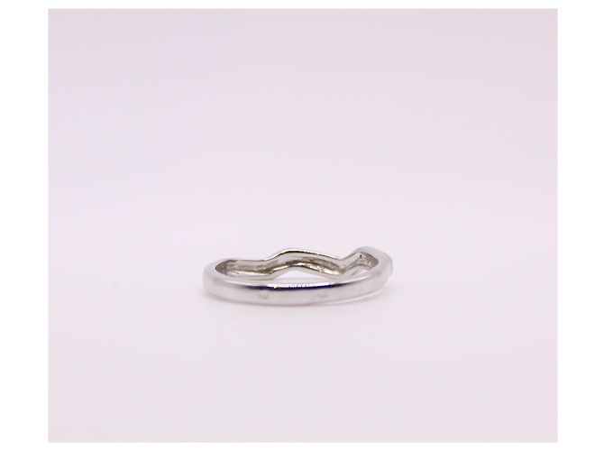 Autre Marque Weißgold-Diamant-Pavé-Ring mit Wellenmuster 750%O Silber Hardware - Ansicht 9