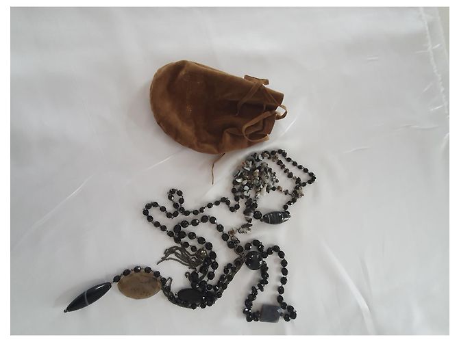 Autre Marque Collana Donatella Pellini in Cristallo Nero Quarzo e Agata Porpora Cognac - vista 10