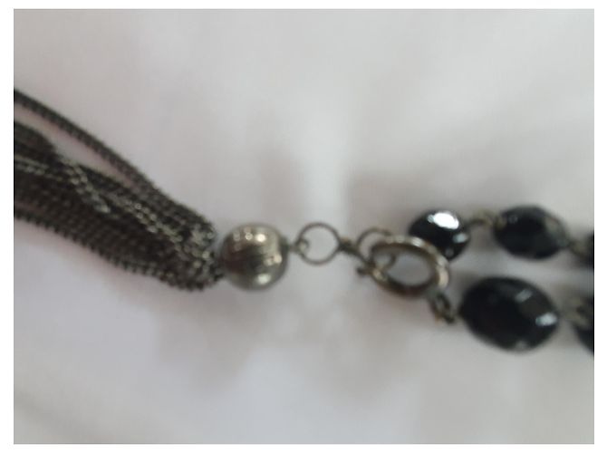 Autre Marque Collana Donatella Pellini in Cristallo Nero Quarzo e Agata Porpora Cognac - vista 8