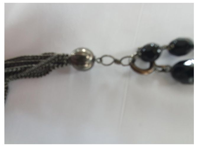 Autre Marque Collana Donatella Pellini in Cristallo Nero Quarzo e Agata Porpora Cognac - vista 9