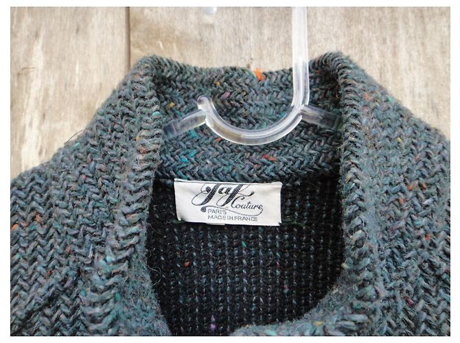 Autre Marque Gilet Jaf Couture in lana verde scuro taglia 38 - vista 4