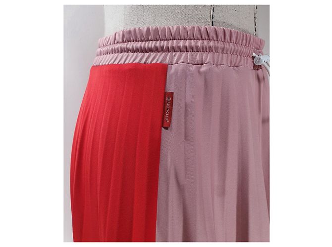 Gonna plissettata Moncler Color Block Rosa Rosso Multicolore - vista 3