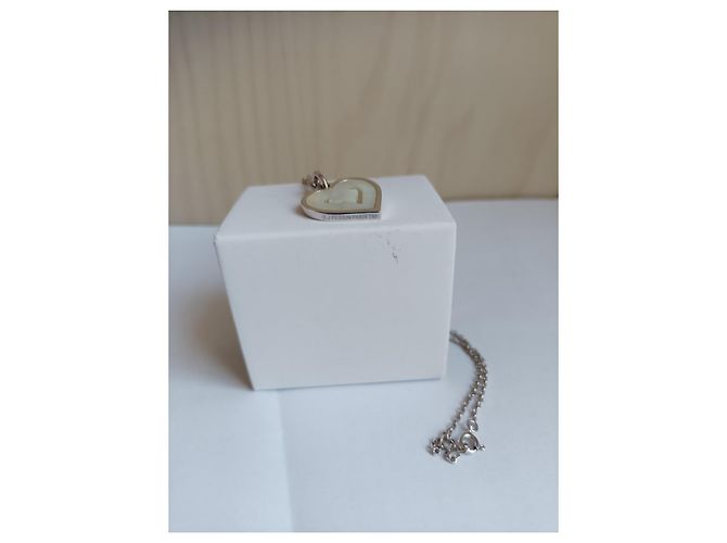 Collana O.J. Perrin con Pendente Cuore in Oro Bianco e Madreperla Argento - vista 2