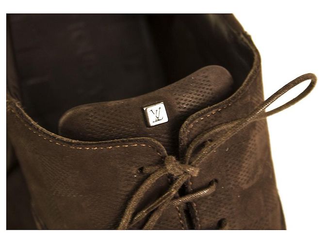 Scarpe stringate con suola in gomma Oxfords in rilievo Damier marrone da uomo di Louis Vuitton 8 - vista 11