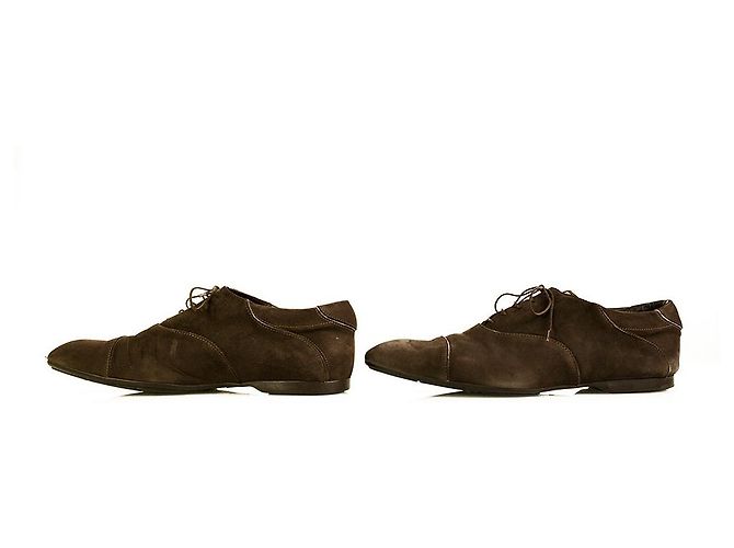 Scarpe stringate con suola in gomma Oxfords in rilievo Damier marrone da uomo di Louis Vuitton 8 - vista 3