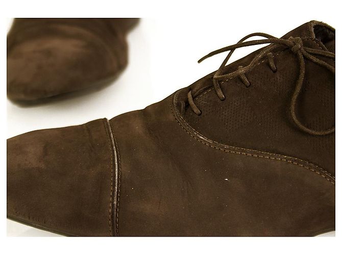 Scarpe stringate con suola in gomma Oxfords in rilievo Damier marrone da uomo di Louis Vuitton 8 - vista 8