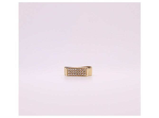 Autre Marque Ciondolo moderno in oro giallo 750%o pavimentazione diamantata - vista 5