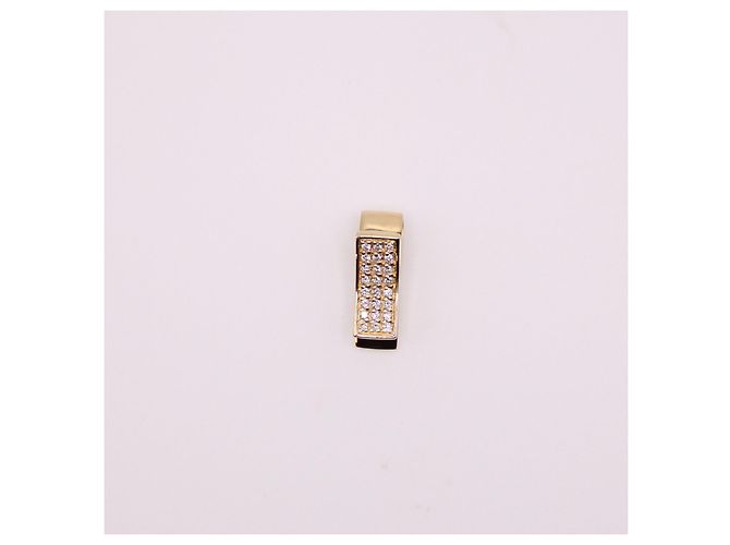 Autre Marque Ciondolo moderno in oro giallo 750%o pavimentazione diamantata - vista 7