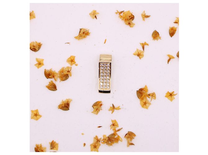 Autre Marque Ciondolo moderno in oro giallo 750%o pavimentazione diamantata - vista 9