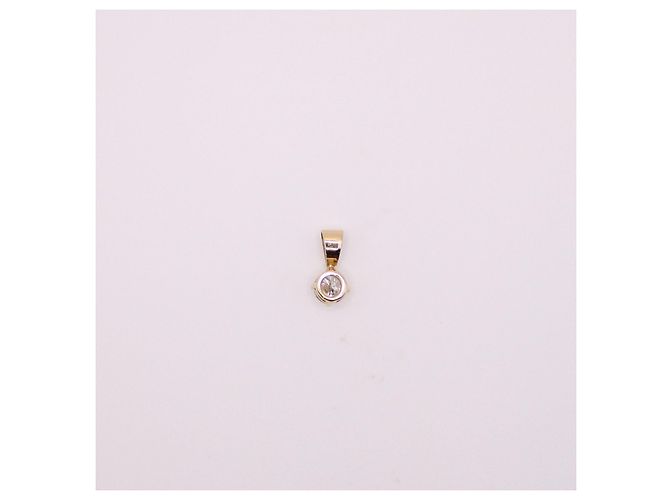 Autre Marque Bojenbesetzter Diamantanhänger aus Gelbgold 750%O Gold hardware - Ansicht 3