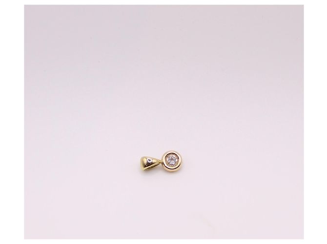 Autre Marque Bojenbesetzter Diamantanhänger aus Gelbgold 750%O Gold hardware - Ansicht 4