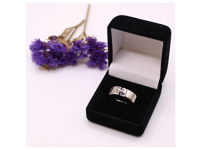 Anel grande CHAUMET "Links" ouro branco 750%O Hardware prateado - vista 10