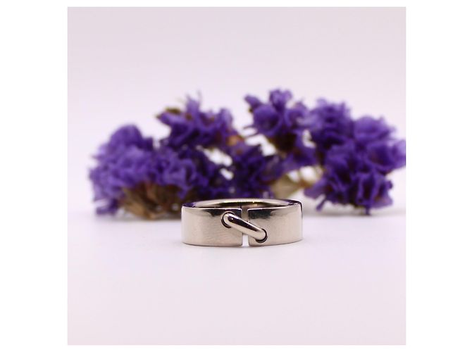 Anel grande CHAUMET "Links" ouro branco 750%O Hardware prateado - vista 2