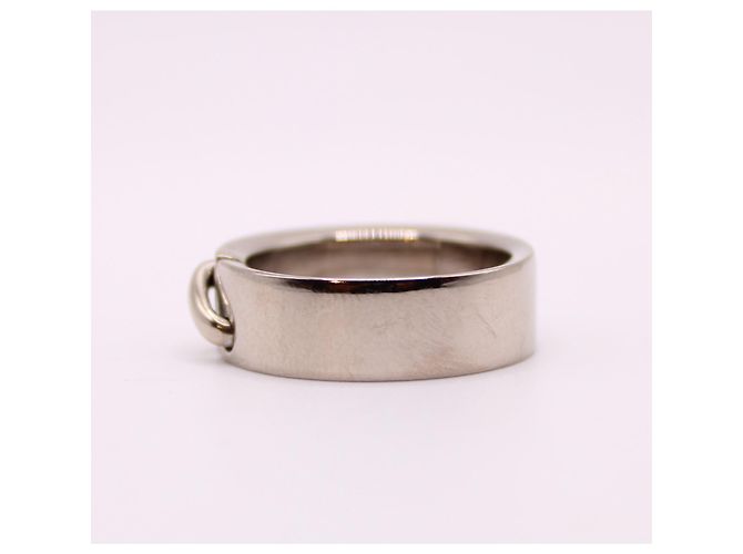 Anel grande CHAUMET "Links" ouro branco 750%O Hardware prateado - vista 7