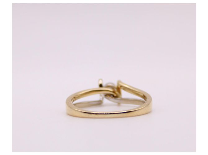 Autre Marque Diamante solitario e due ori 750%O Silver hardware Gold hardware - vista 8