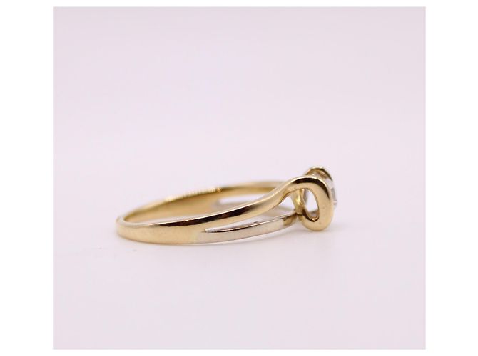 Autre Marque Diamante solitario e due ori 750%O Silver hardware Gold hardware - vista 9