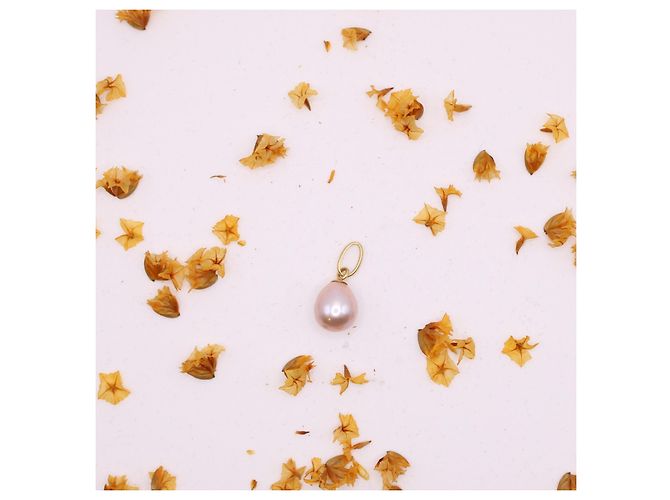 Autre Marque Ciondolo in oro giallo con perla rosa 750%O Gold hardware - vista 2