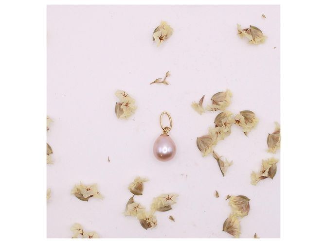 Autre Marque Ciondolo in oro giallo con perla rosa 750%O Gold hardware - vista 3