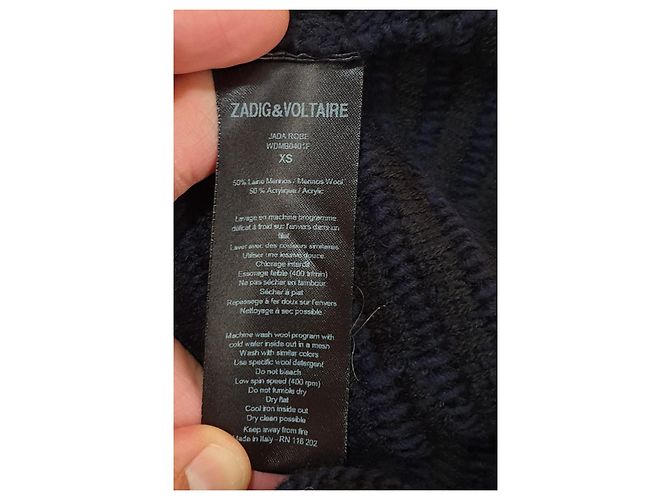 Zadig & Voltaire Jada Pulloverkleid Marineblau - Ansicht 8