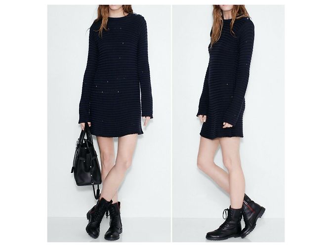 Zadig & Voltaire Jada Pulloverkleid Marineblau - Ansicht 9