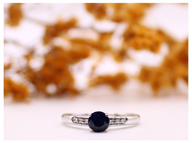 MAUBOUSSIN-Ring „Großes Wort der Liebe“ Saphir, Diamanten aus Weißgold 750%O Dunkelblau Silber Hardware - Ansicht 2