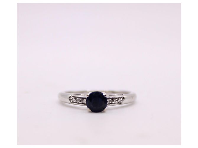 MAUBOUSSIN-Ring „Großes Wort der Liebe“ Saphir, Diamanten aus Weißgold 750%O Dunkelblau Silber Hardware - Ansicht 3