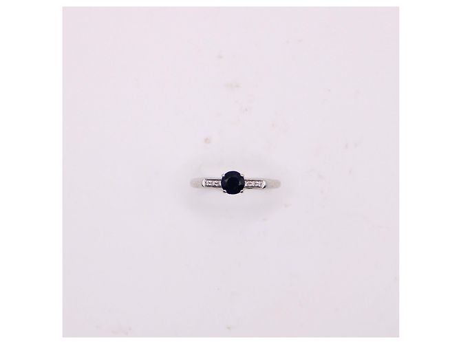 MAUBOUSSIN-Ring „Großes Wort der Liebe“ Saphir, Diamanten aus Weißgold 750%O Dunkelblau Silber Hardware - Ansicht 4