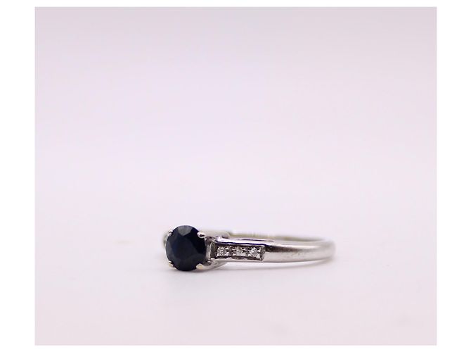 MAUBOUSSIN-Ring „Großes Wort der Liebe“ Saphir, Diamanten aus Weißgold 750%O Dunkelblau Silber Hardware - Ansicht 5