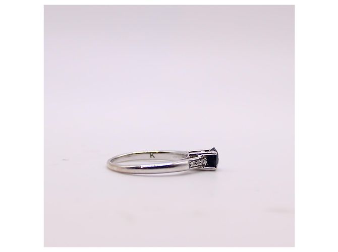 MAUBOUSSIN-Ring „Großes Wort der Liebe“ Saphir, Diamanten aus Weißgold 750%O Dunkelblau Silber Hardware - Ansicht 8