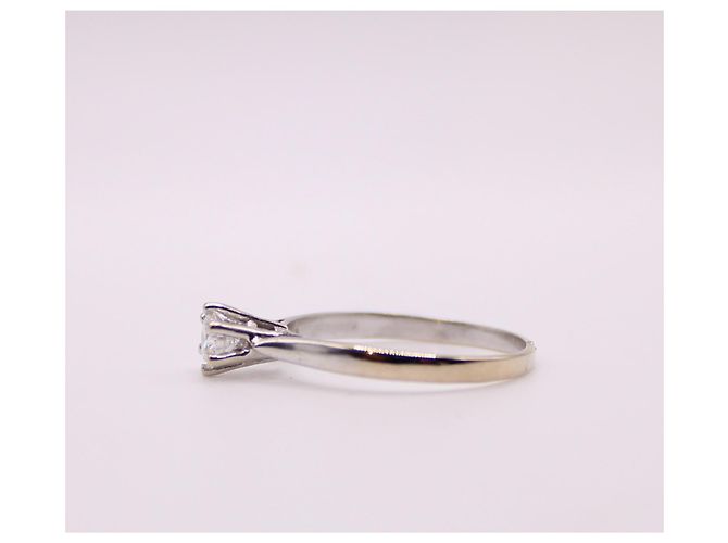 Autre Marque Solitärdiamant aus Weißgold 750%O Silber Hardware - Ansicht 6