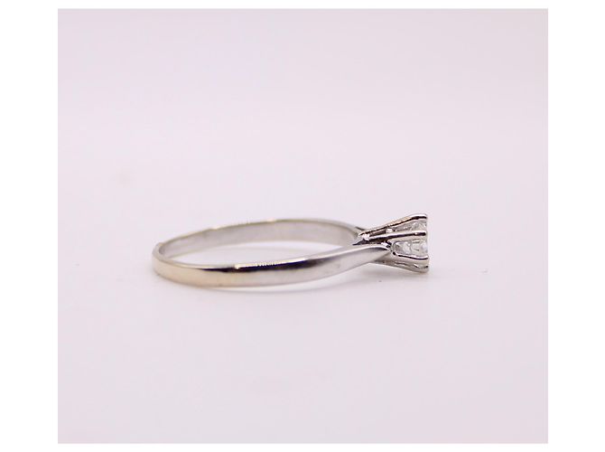 Autre Marque Solitärdiamant aus Weißgold 750%O Silber Hardware - Ansicht 8