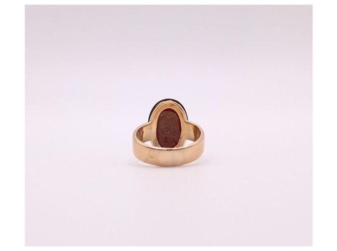 Autre Marque Anello da elmo da uomo in oro con cammeo impero e agata 750%O Bordò Gold hardware - vista 6