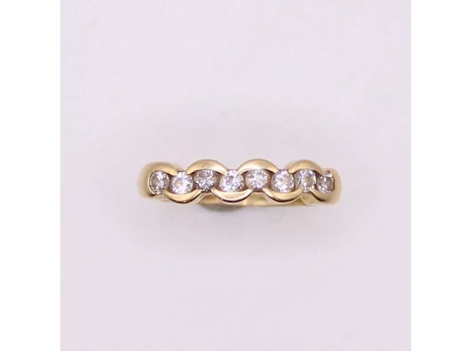 Autre Marque Anello mezzo giro in oro con diamanti 750%O Gold hardware - vista 2