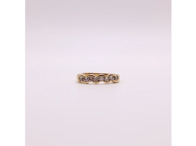 Autre Marque Anello mezzo giro in oro con diamanti 750%O Gold hardware - vista 3
